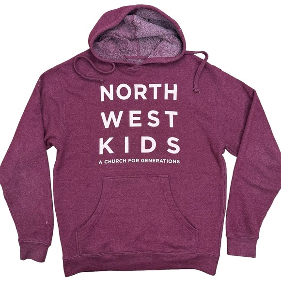 North West Kids Burgundy Hoodie Sweatshirt Size Medium Church For Generations - Picture 5 of 10